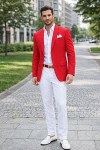 Christmas Red Prom Outfit Best Inexpensive ~ Cheap ~ Discounted Blazer Suit Jacket For Affordable Big Sizes Affordable Sport Coats Sale Include White Shirt & White Pants