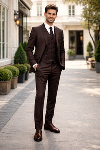 Classic Boy Suit 5 Piece Set Brown