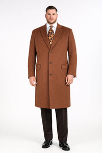 Men's Vicuna - Light Brown Coat - 100% Wool Vicuna - Light Brown Overcoat - Mens Topcoat