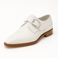 Mens Carrucci Classic Leather Fade Single D-Buckle Monk Strap Dress Shoe in Chestnut