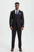 Men's Two Button Vested Stacy Adams Designer Basic Suit In Black