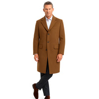 Copper Color Vicuna Vitali Light Brown Wool Long Overcoat