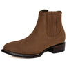 Los Altos Men's Toe Charro Short Boots Oval Nobuck Taupe - Nobuck Taupe