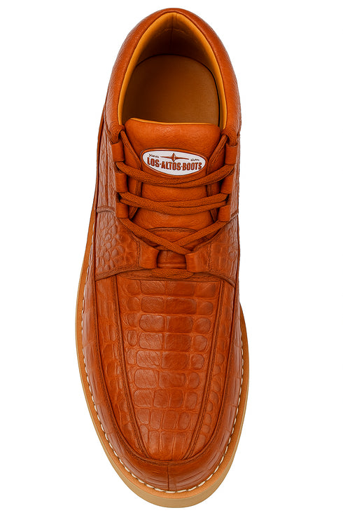 Los Altos Casual Cognac Full Caiman Skin Sneakers