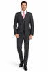 Mens Charcoal Tiglio Suit – Classic 3 Piece Dark Grey Suit for Business, Wedding and Formal Wear