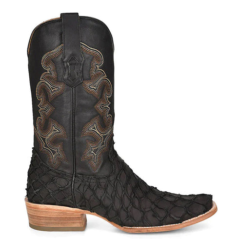 Black Pirarucu Fish Cowboy Boots