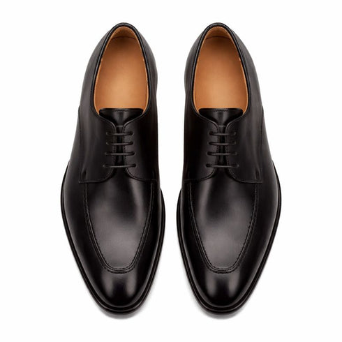 Coventry Black Calfskin Leather Men’s Classic Apron Oxford By Mezlan Made In Spain Brand