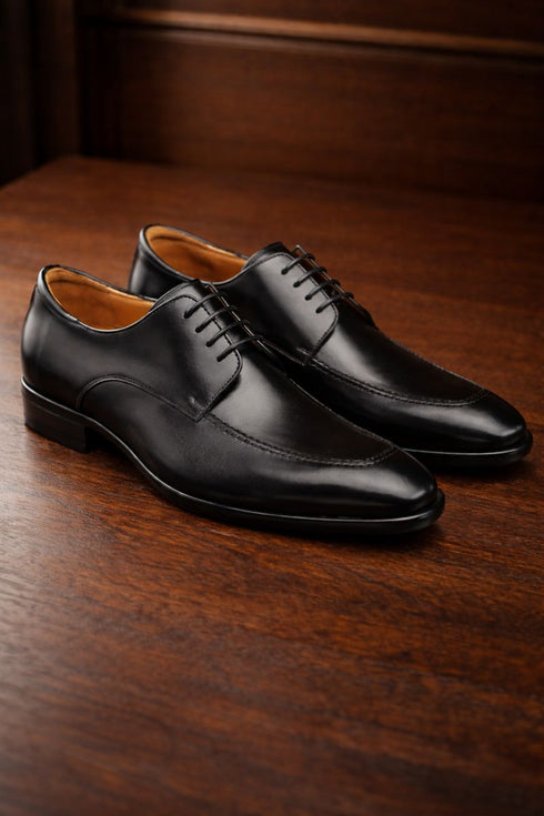 Coventry Black Calfskin Leather Men’s Classic Apron Oxford By Mezlan Made In Spain Brand