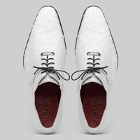Marco Di Milano Criss White Ostrich Quill Dress Shoe Oxfords