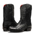 Marco Di Milano Marlboro Black Hornback Crocodile Tail Tractor Sole Cowboy Boots