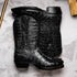 Marco Di Milano Marlboro Black Hornback Crocodile Tail Tractor Sole Cowboy Boots