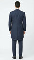 Men’s Navy Blue Three Piece Formal Suit – Cutaway Tuxedo Blazer Trousers for Wedding Tailcoat