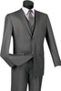 Mens Vested Slim Fit Wool Feel Suit in Heather Grey