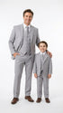 Dad and Son Suit – Father and Son Matching Light Gray 3-Piece Wedding Suits in Very Light Grey - Silver Ash Color