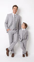 Dad and Son Suit – Father and Son Matching Light Gray 3-Piece Wedding Suits in Very Light Grey - Silver Ash Color