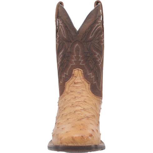 Dan Post Men's Alamosa Full Quill Ostrich Square Toe Boots - Sand