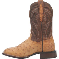 Dan Post Men's Alamosa Full Quill Ostrich Square Toe Boots - Bay Apache