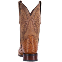 Dan Post Men's Alamosa Full Quill Ostrich Square Toe Boots - Tan