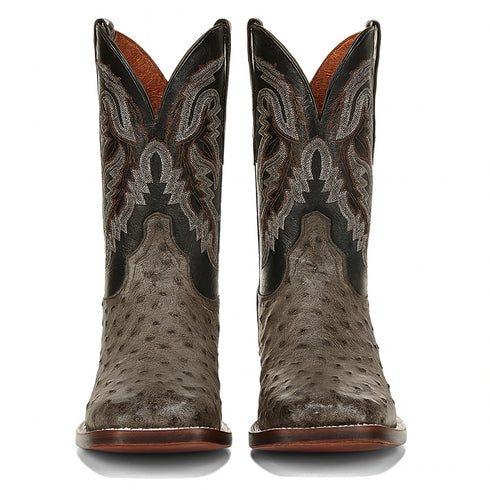 Dan Post Men’s Alamosa Grey/Black Full Quill Ostrich Boots