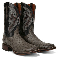 Dan Post Men’s Alamosa Grey/Black Full Quill Ostrich Boots