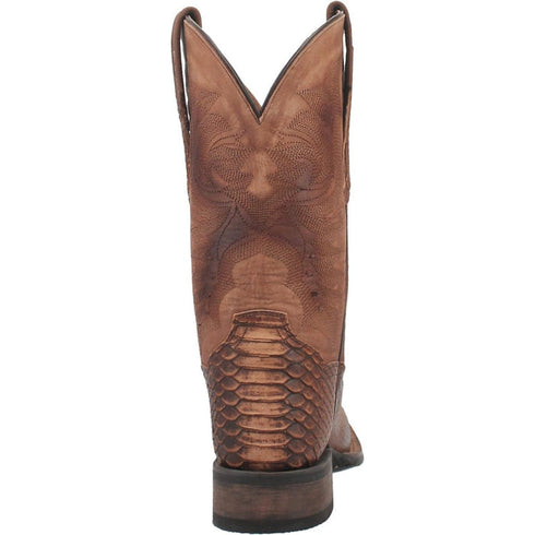 Laredo Men's Atlanta Lizard Print Leather J-Toe Boots - Black