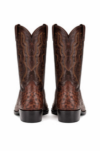 Dan Post Men’s Pershing Brown Full Quill Genuine Ostrich 13 Round Toe Cowboy Boot