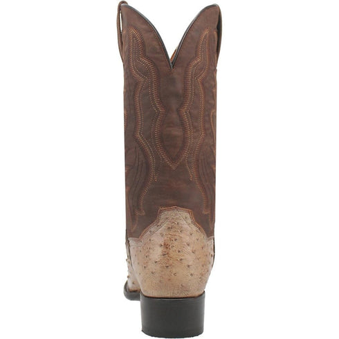 Dan Post Men's Pershing Full Quill Ostrich Round Toe Boots - Sand