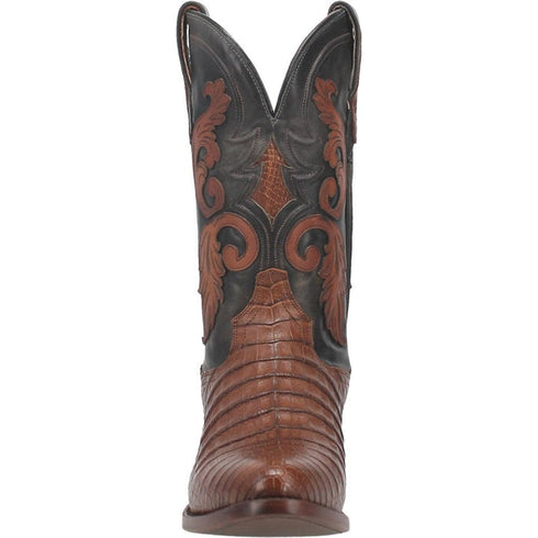 Dan Post Men's Kershaw Full Quill Ostrich Square Toe Boots - Saddle