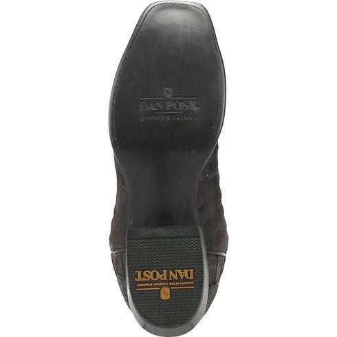 Dan Post Men's Stalker Genuine Caiman Belly Square Toe Boots - Brown