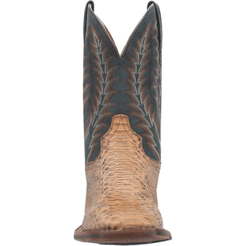 Dan Post Men's Templeton Python Snakeskin Square Toe Boots - Beige
