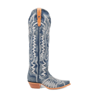 Dan Post Women's Denim Darlin Snip Toe Leather Tall Boots - Blue