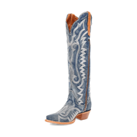 Dan Post Women's Denim Darlin Snip Toe Leather Tall Boots - Blue