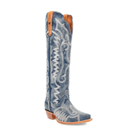 Dan Post Women's Denim Darlin Snip Toe Leather Tall Boots - Blue