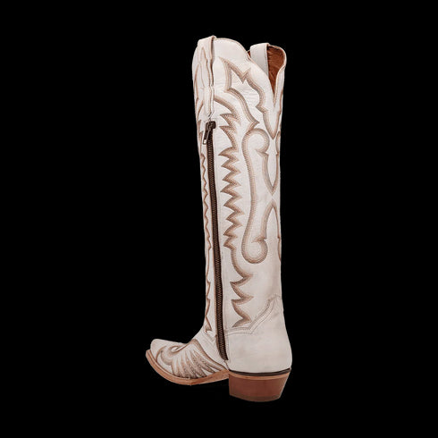 Dan Post Women's Josie Snip Toe Leather Tall Boots - White