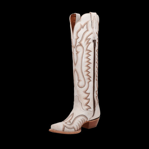 Dan Post Women's Josie Snip Toe Leather Tall Boots - White