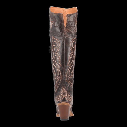 Dan Post Women's Kommotion Snip Toe Leather Tall Boots - Chocolate
