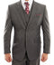 (36S, 40R, 42L, 52R, 54R) Modern Fit 3 Piece Dark Gray Wool Suit