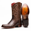 Marco Di Milano Denver Clear Brown Ostrich Leg Round Toe Cowboy Boots