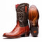 Marco Di Milano Denver Rustic Cognac Ostrich Leg Round Toe Cowboy Boots