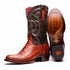 Marco Di Milano Denver Rustic Cognac Ostrich Leg Round Toe Cowboy Boots