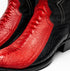 Marco Di Milano Denver Red / Black Ostrich Leg Round Toe Cowboy Boots