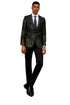 Men's Stacy Adam's Designer Prom & Wedding Tuxedo Jacket In Green & Gold Floral Paisley