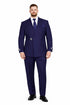 Men’s Navy Blue Double Breasted Wool Suit with Signature Buckle Closure Designer Tailored Fit