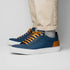 Zelli Diaz Rubberized Calfskin Sneaker in Navy with Matte Finish
