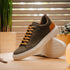 Zelli Diaz Rubberized Calfskin Sneaker in Olive Green