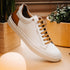 Zelli Diaz Minimalist Rubberized Calfskin Sneaker in Matte White