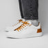 Zelli Diaz Minimalist Rubberized Calfskin Sneaker in Matte White