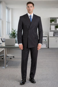 Double-Breast Suit, Black, Navy or Gray Colors by Giorgio Fiorelli