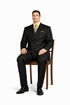 Double Breasted Black Vinci Mens Blazer Sport Coat Jacket