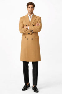 Double Breasted Long Ankle length Designer men's Wool Peacoat Sale overcoats Long Dress | Winter men's Topcoat Sale Available in 5 colors